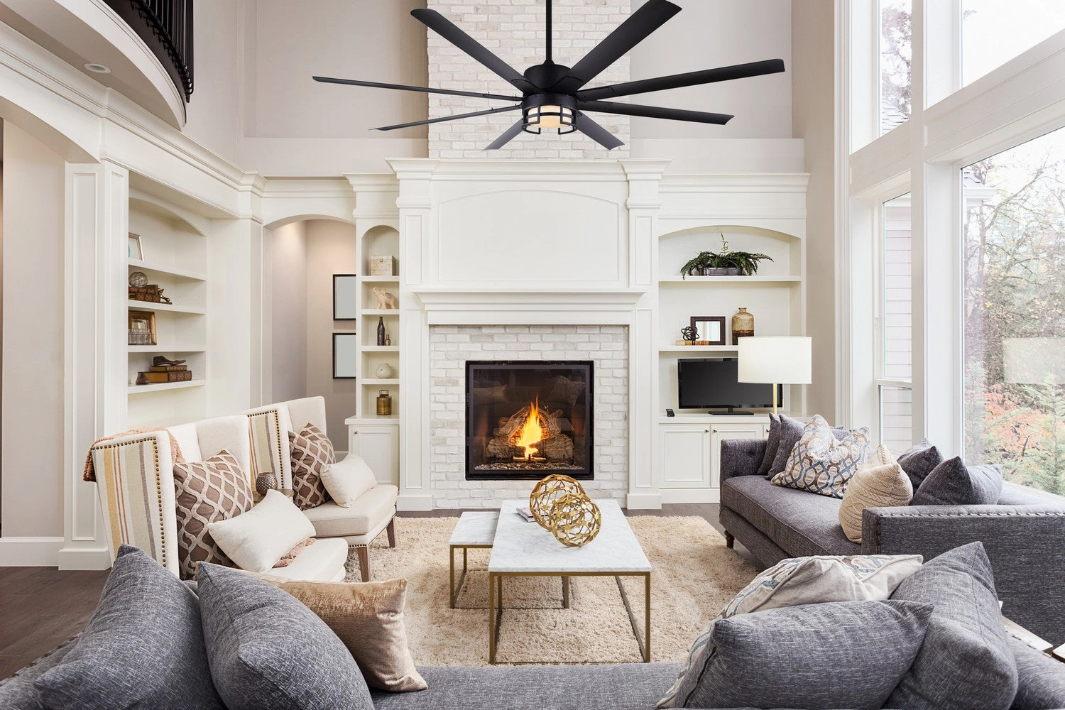 Ezra 72"Ceiling Fan Matte Black Large Ceiling Fans online store