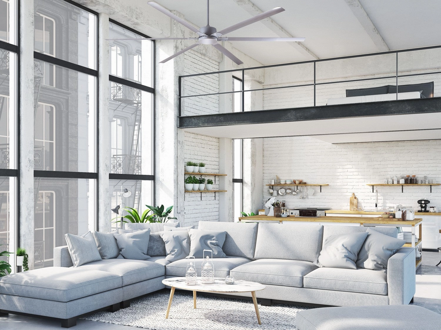 Fanbos 96"Ceiling Fan Grey Large Ceiling Fans online store