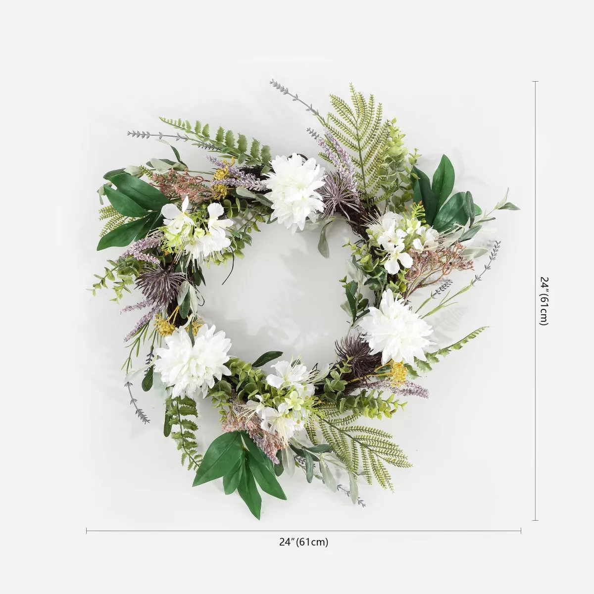 Faux 24" Dahila & Olive Wreath