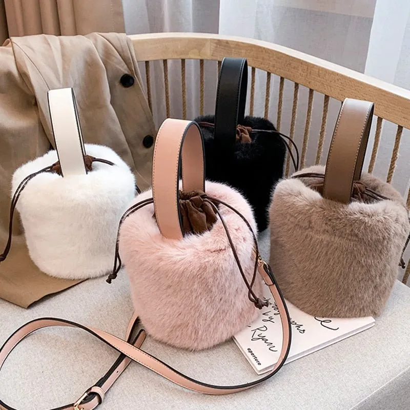 Faux Fur mini Bucket bag