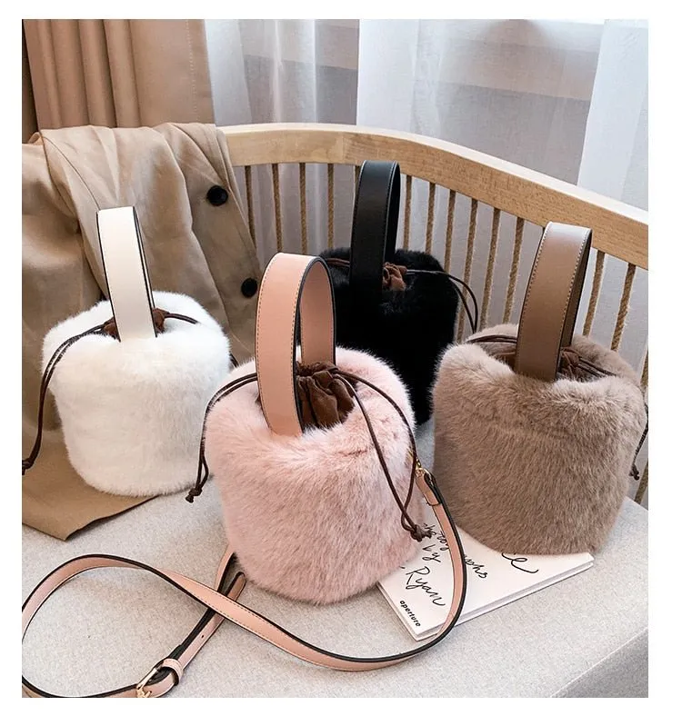 Faux Fur mini Bucket bag