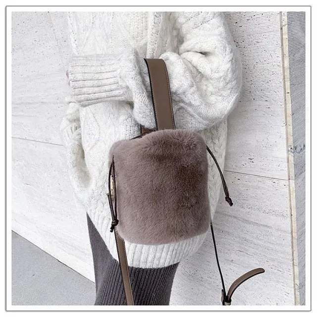 Faux Fur mini Bucket bag