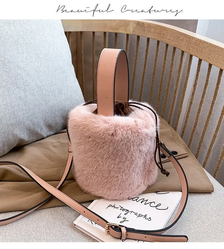 Faux Fur mini Bucket bag