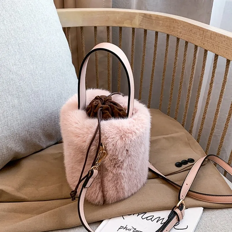 Faux Fur mini Bucket bag