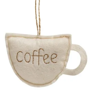 *Felt Stitched Coffee Cup Ornament Festive Decor online outlet