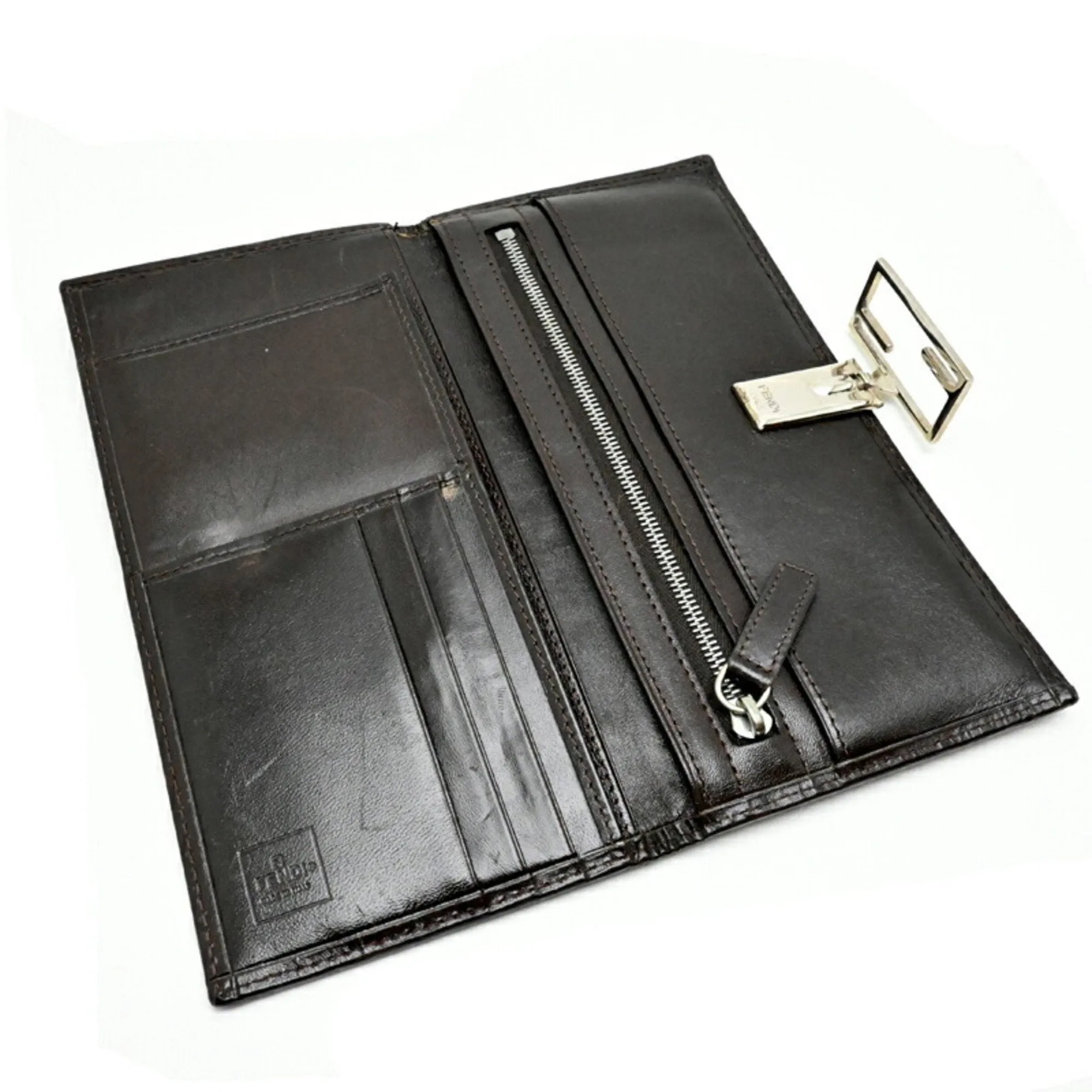 Fendi Canvas Leather Long Wallet (Bi-Fold) (Pre-Owned)