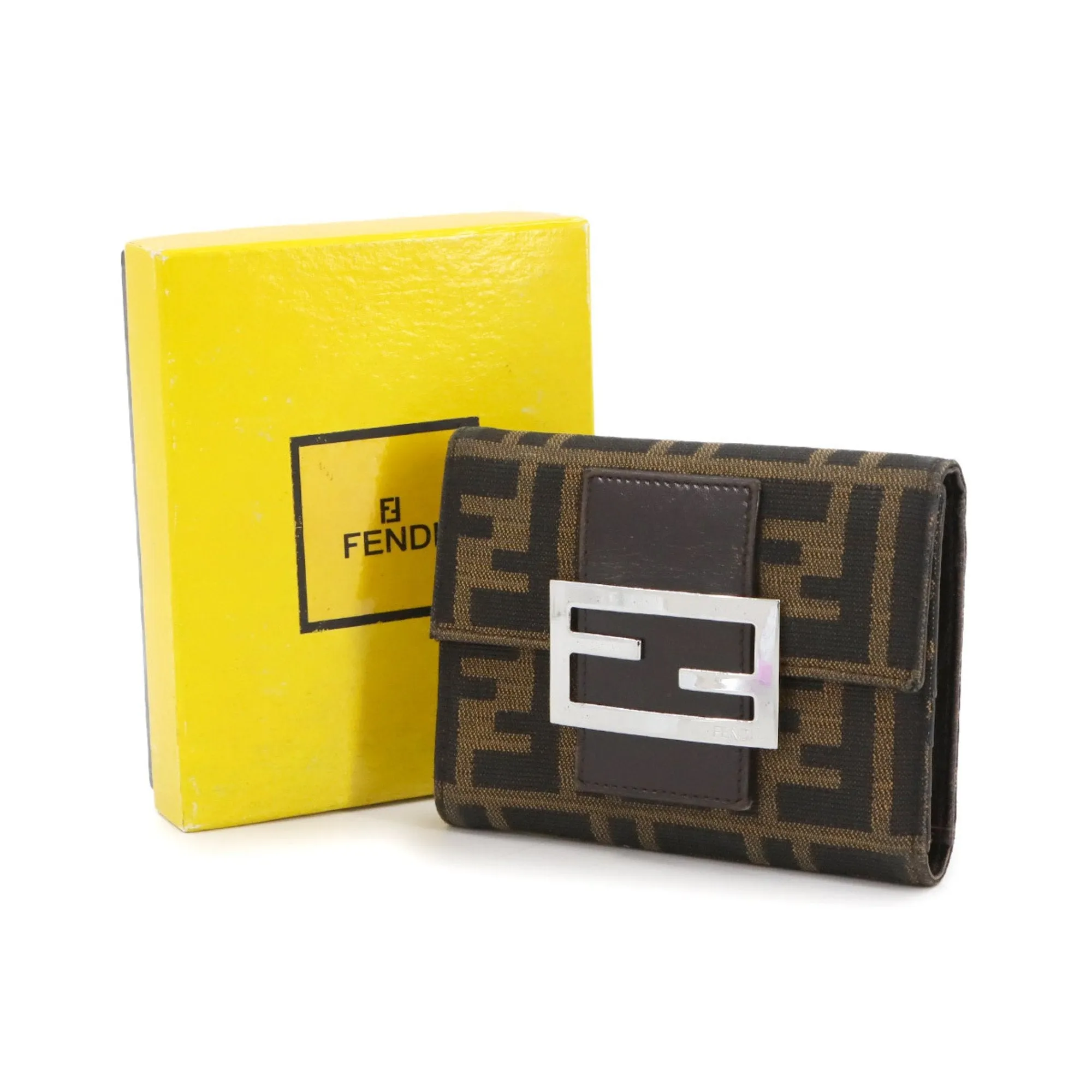 Fendi Canvas Leather Wallet (Tri-Fold) (Pre-Owned)
