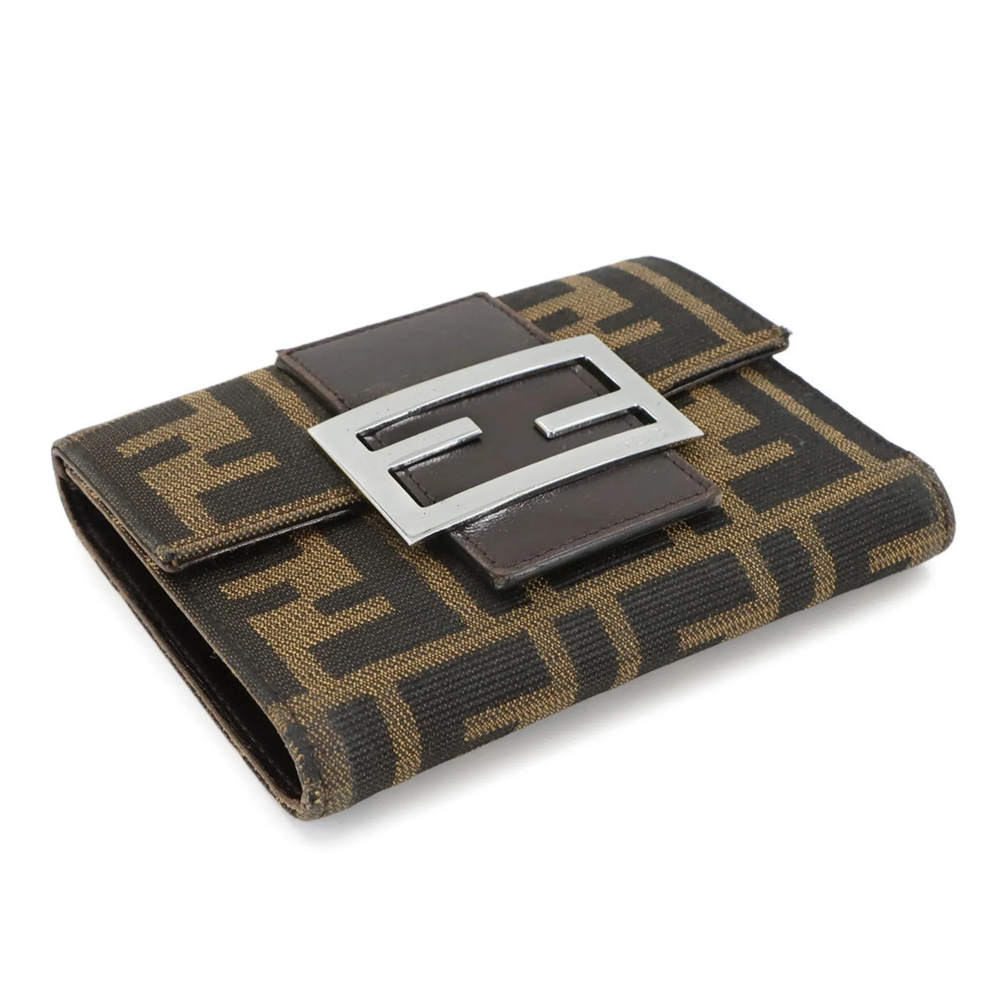 Fendi Canvas Leather Wallet (Tri-Fold) (Pre-Owned)