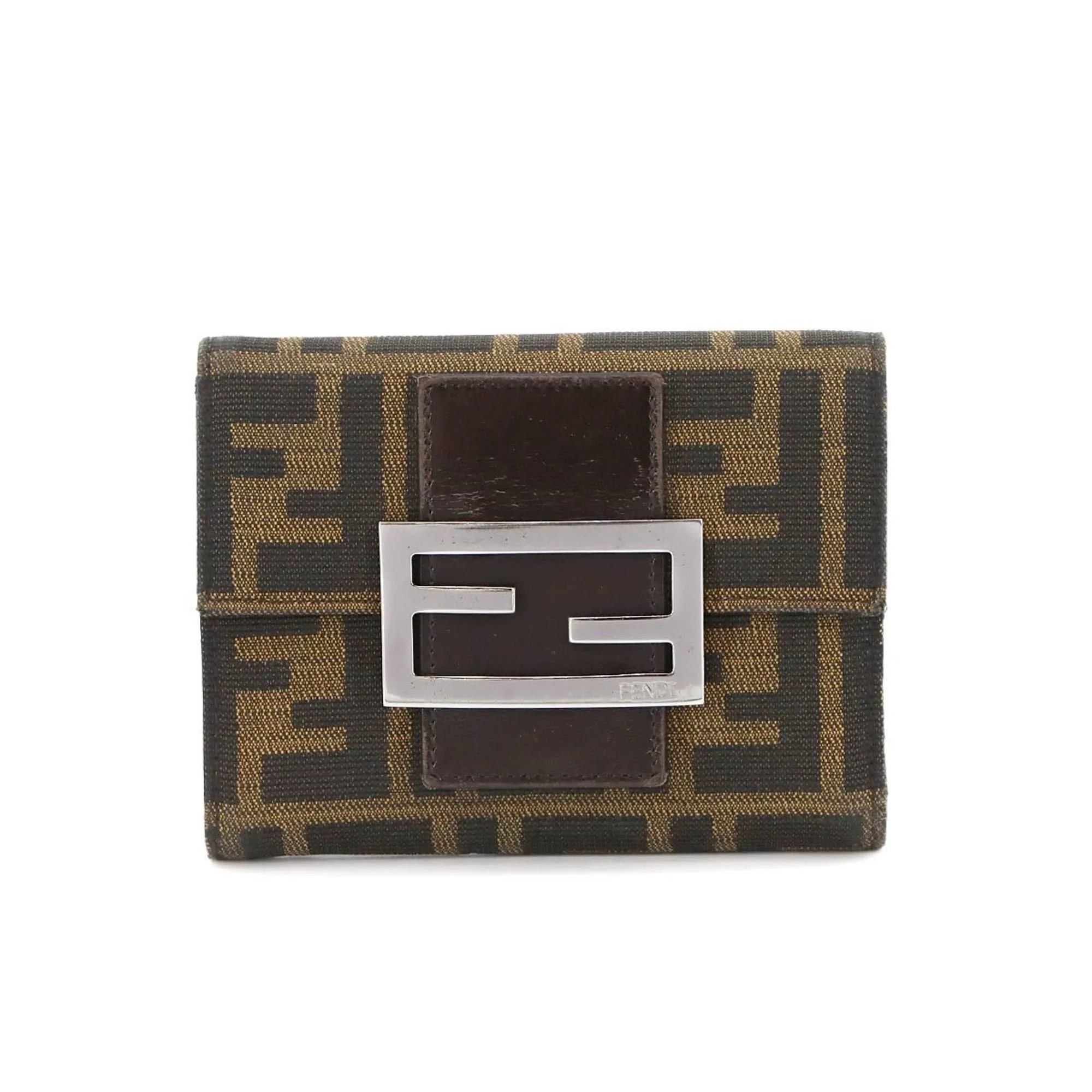 Fendi Canvas Leather Wallet (Tri-Fold) (Pre-Owned)
