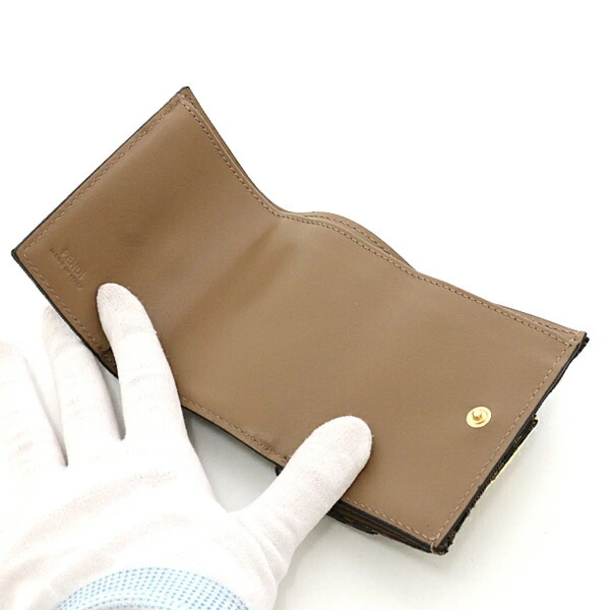 Fendi Fabric Leather Wallet (Tri-Fold) (Pre-Owned)