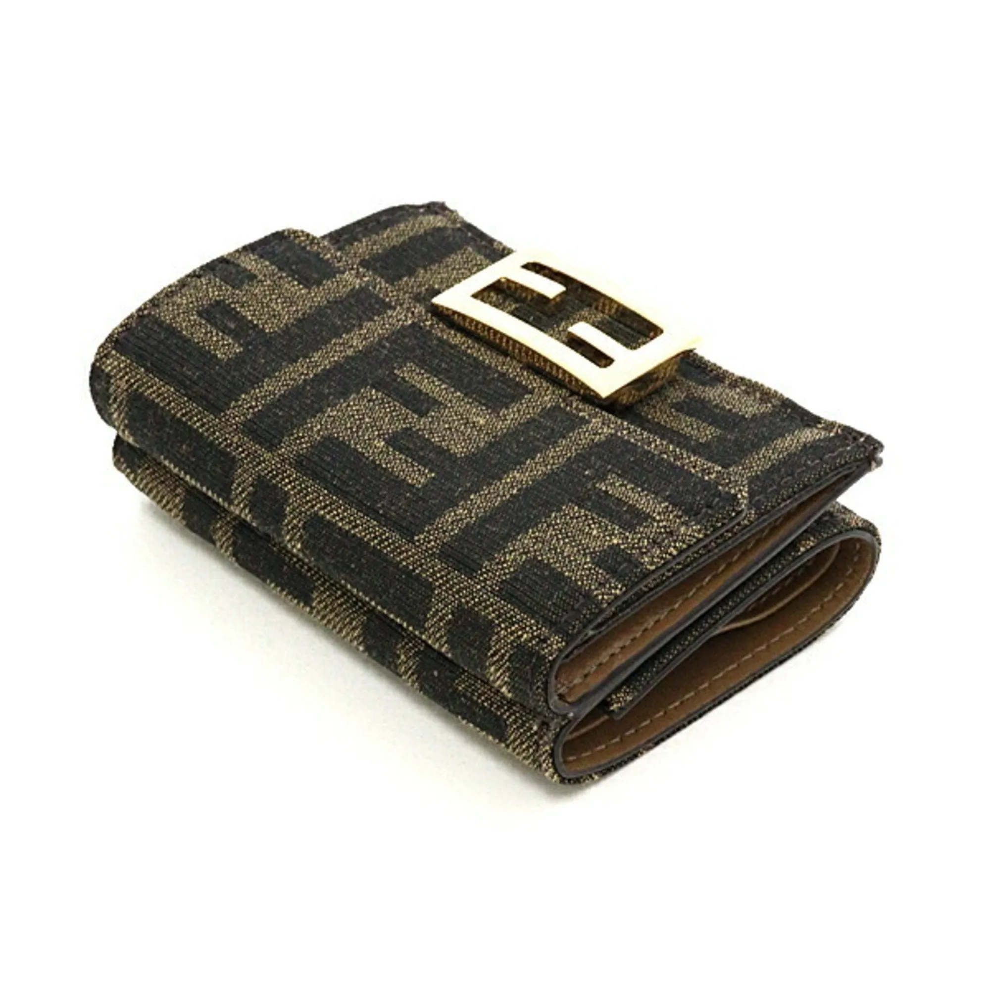Fendi Fabric Leather Wallet (Tri-Fold) (Pre-Owned)