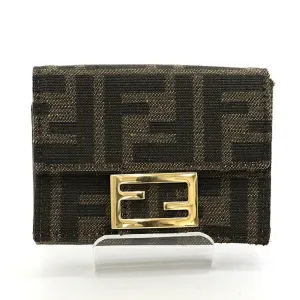 Fendi Fabric Leather Wallet (Tri-Fold) (Pre-Owned)