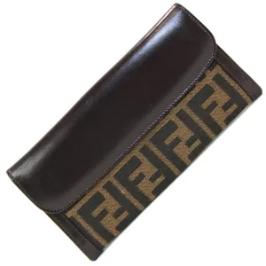 Fendi Jacquard Leather Long Wallet (Bi-Fold) (Pre-Owned)