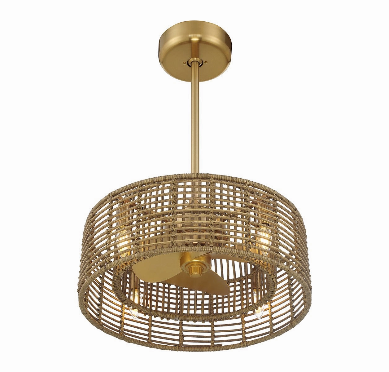 Ferndale Four Light Fan D'Lier Warm Brass Fandeliers at discount prices