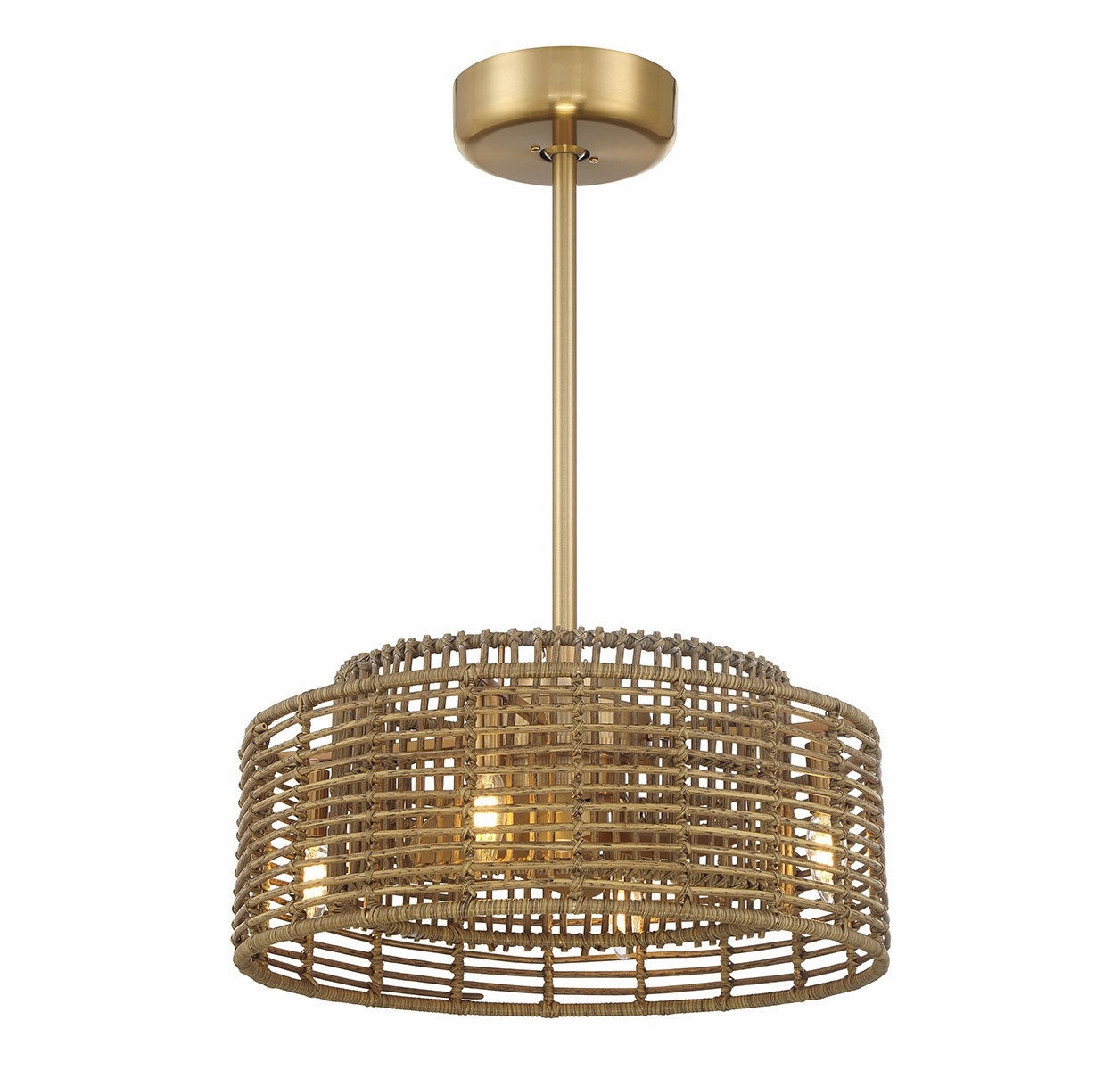 Ferndale Four Light Fan D'Lier Warm Brass Fandeliers at discount prices