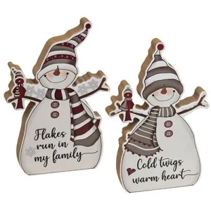 Flakes Run in My Family Chunky Snowman 2 Asstd. Decorative Accessories ON SALE