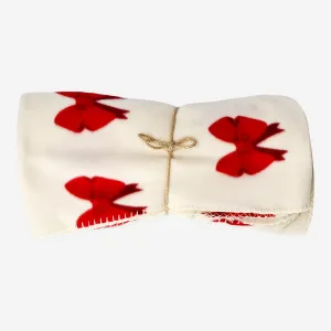 Fleece blanket with bow print Home Decor clearance sale