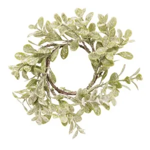 Flocked Laurel Candle Ring 2.5" Budget Holiday Home Finds