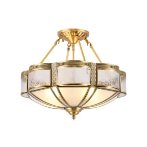 Floral Brass Ceiling Lamp Stylish Living Room Lights