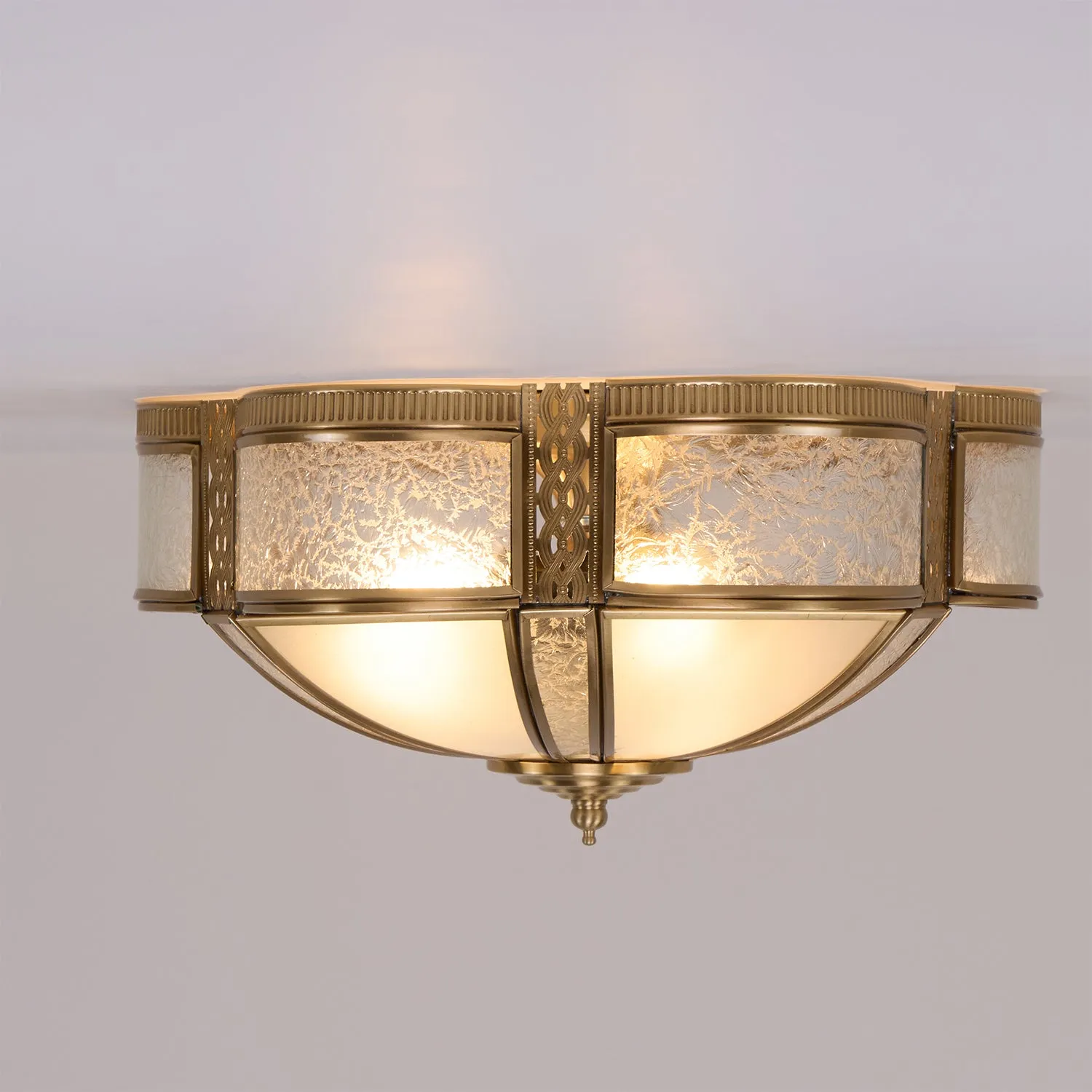 Floral Brass Ceiling Lamp