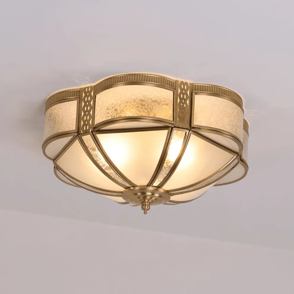 Floral Brass Ceiling Lamp