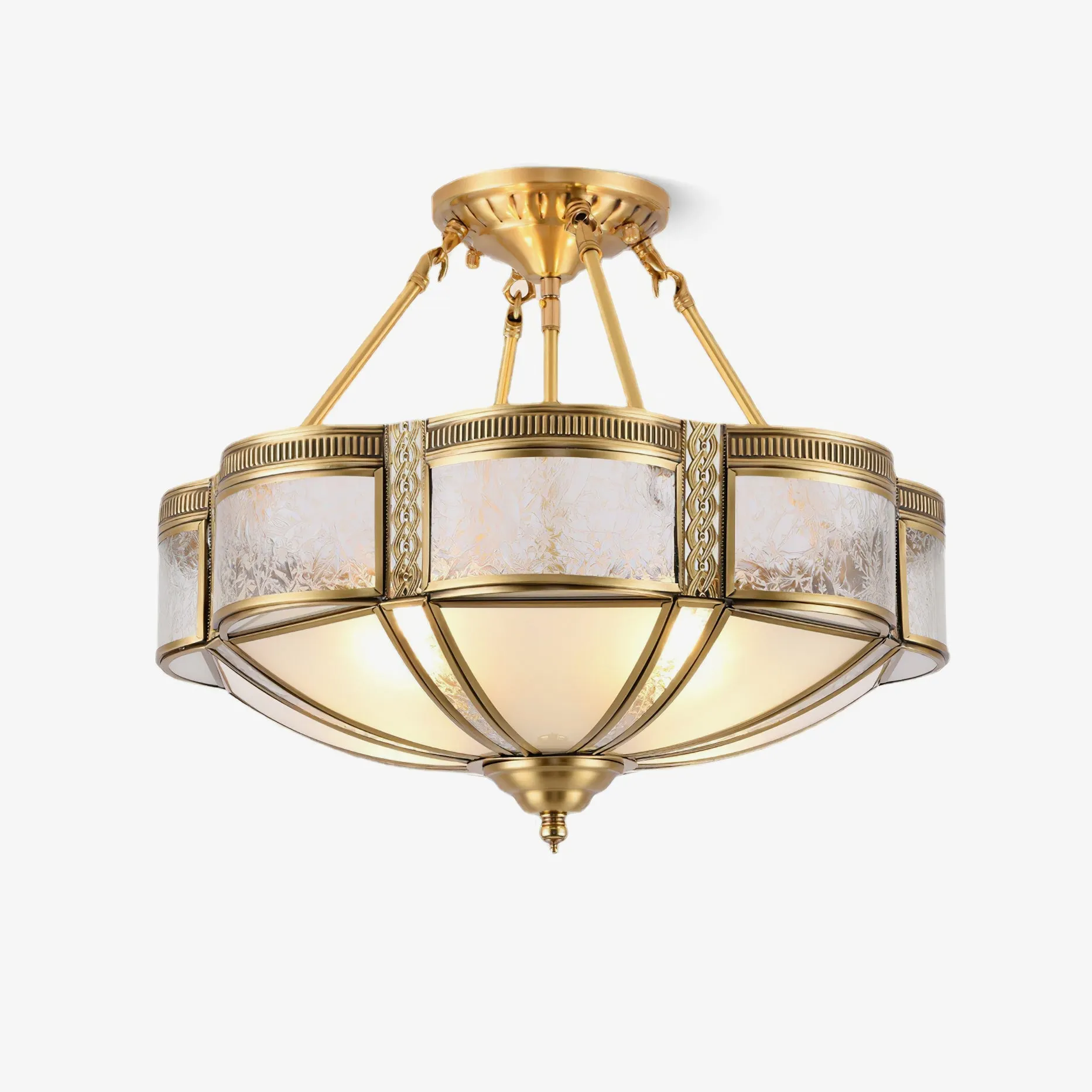 Floral Brass Ceiling Lamp