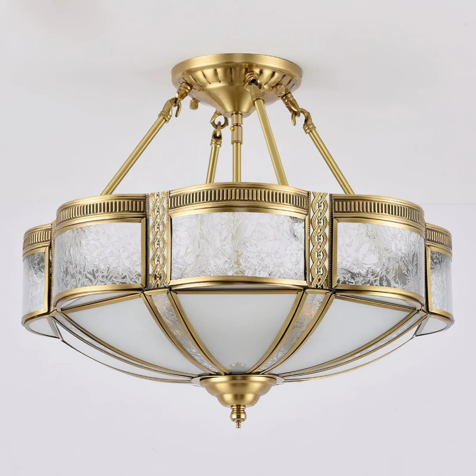 Floral Brass Ceiling Lamp