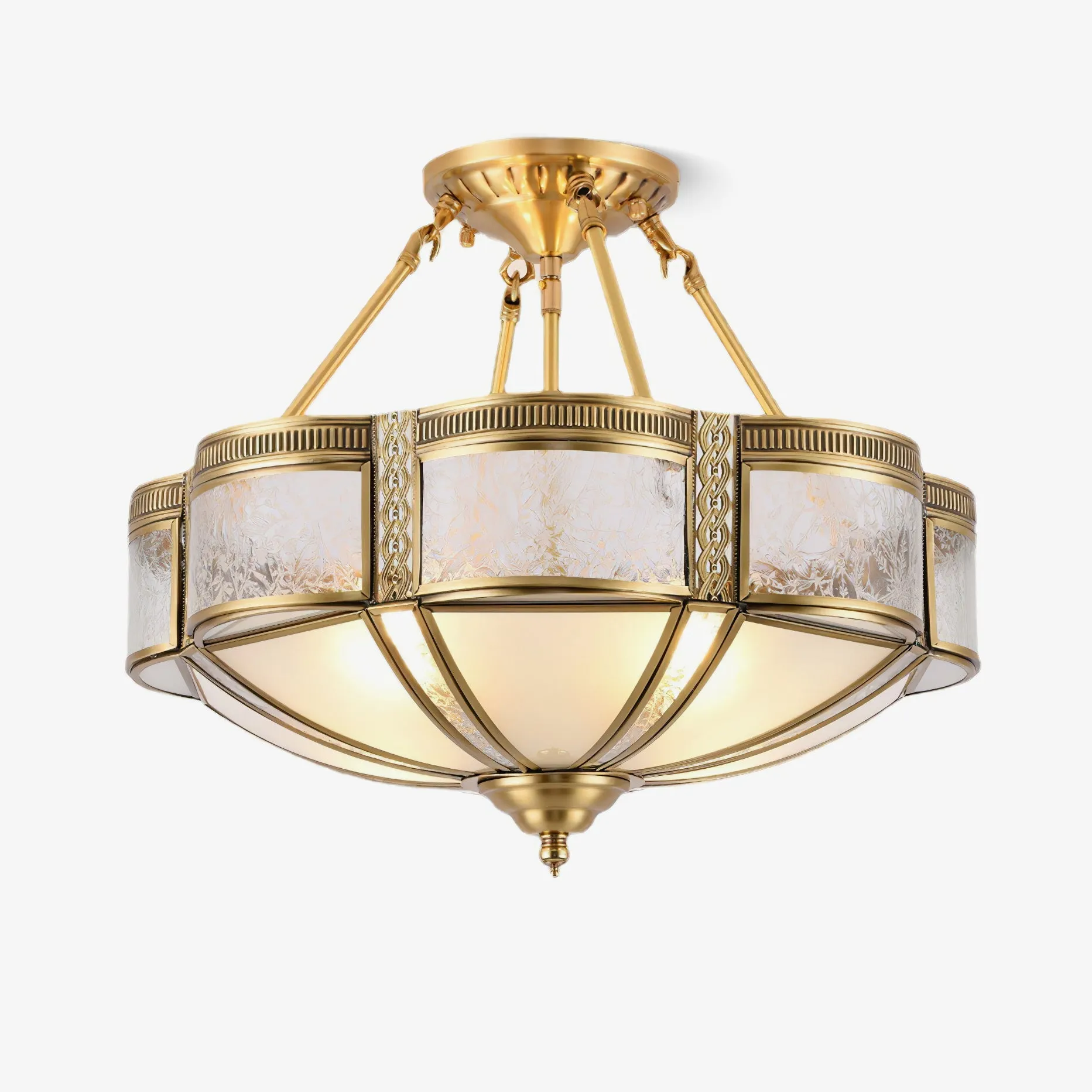 Floral Brass Ceiling Lamp