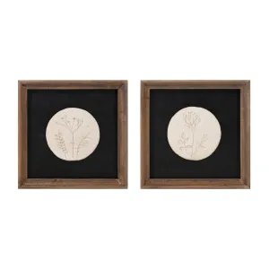 Floral Frame (Set of 2) 12"SQ Wood/MDF Decorative Accessories last chance deals