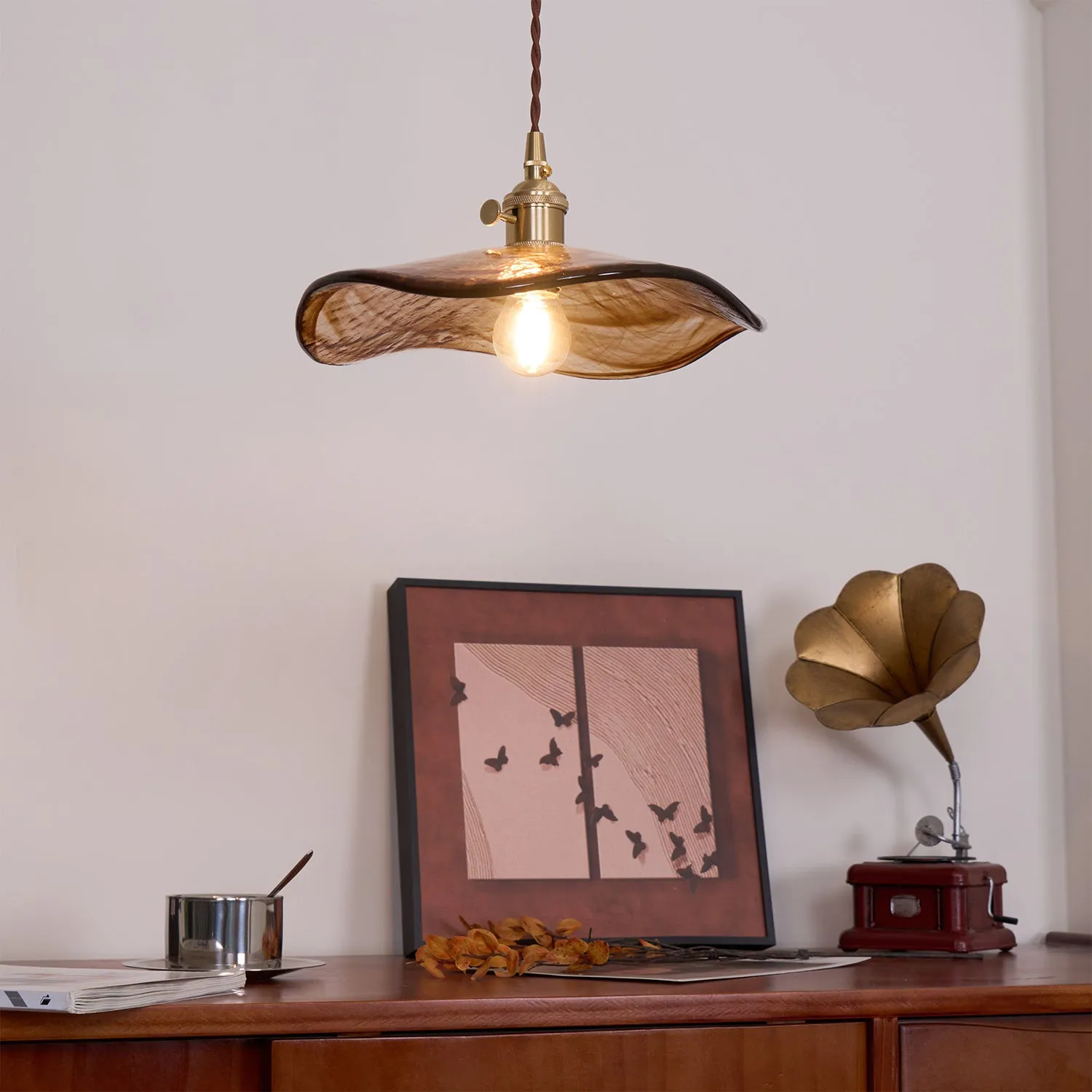 Flower Petal Glass Pendant Light