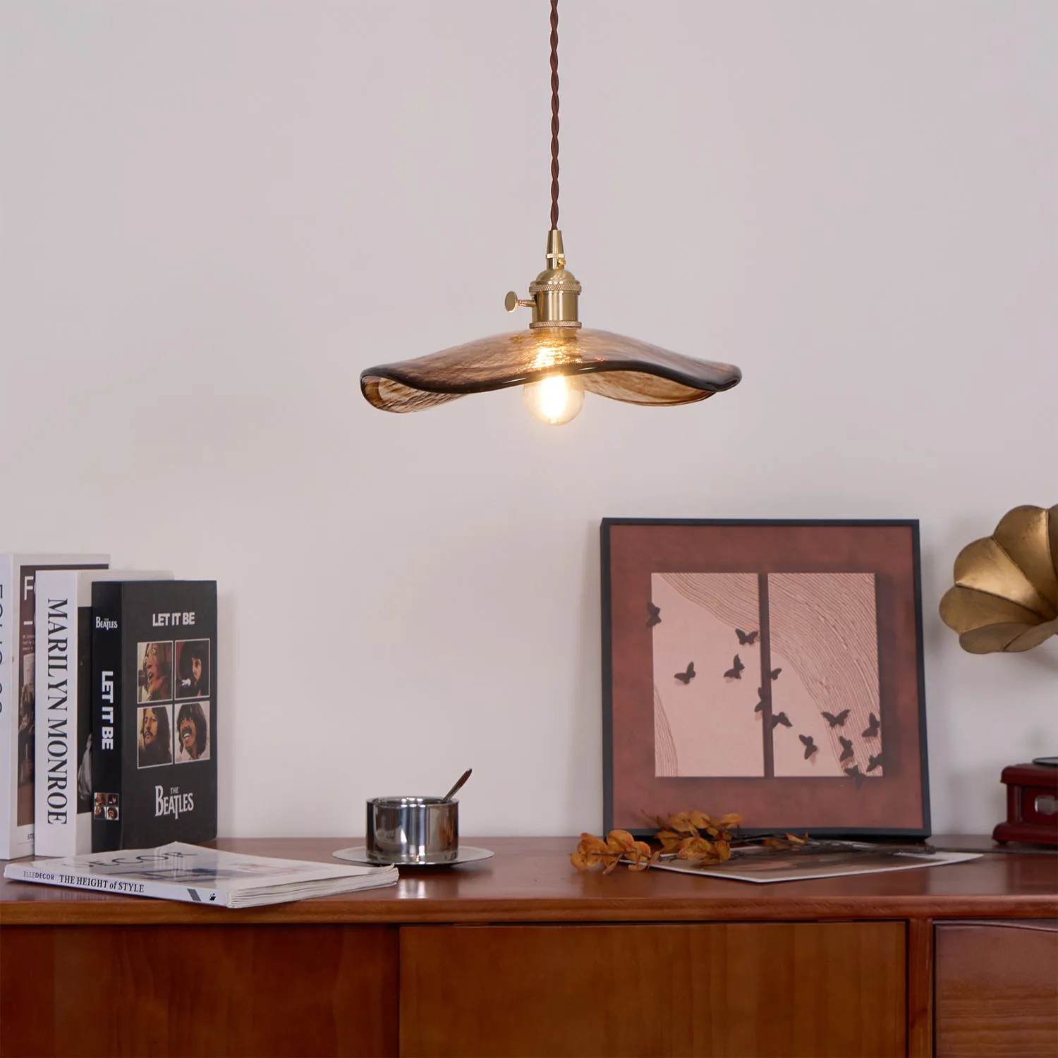 Flower Petal Glass Pendant Light