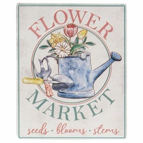 Flower Market Seeds Blooms Stems Metal Sign Decorative Accessories outlet price