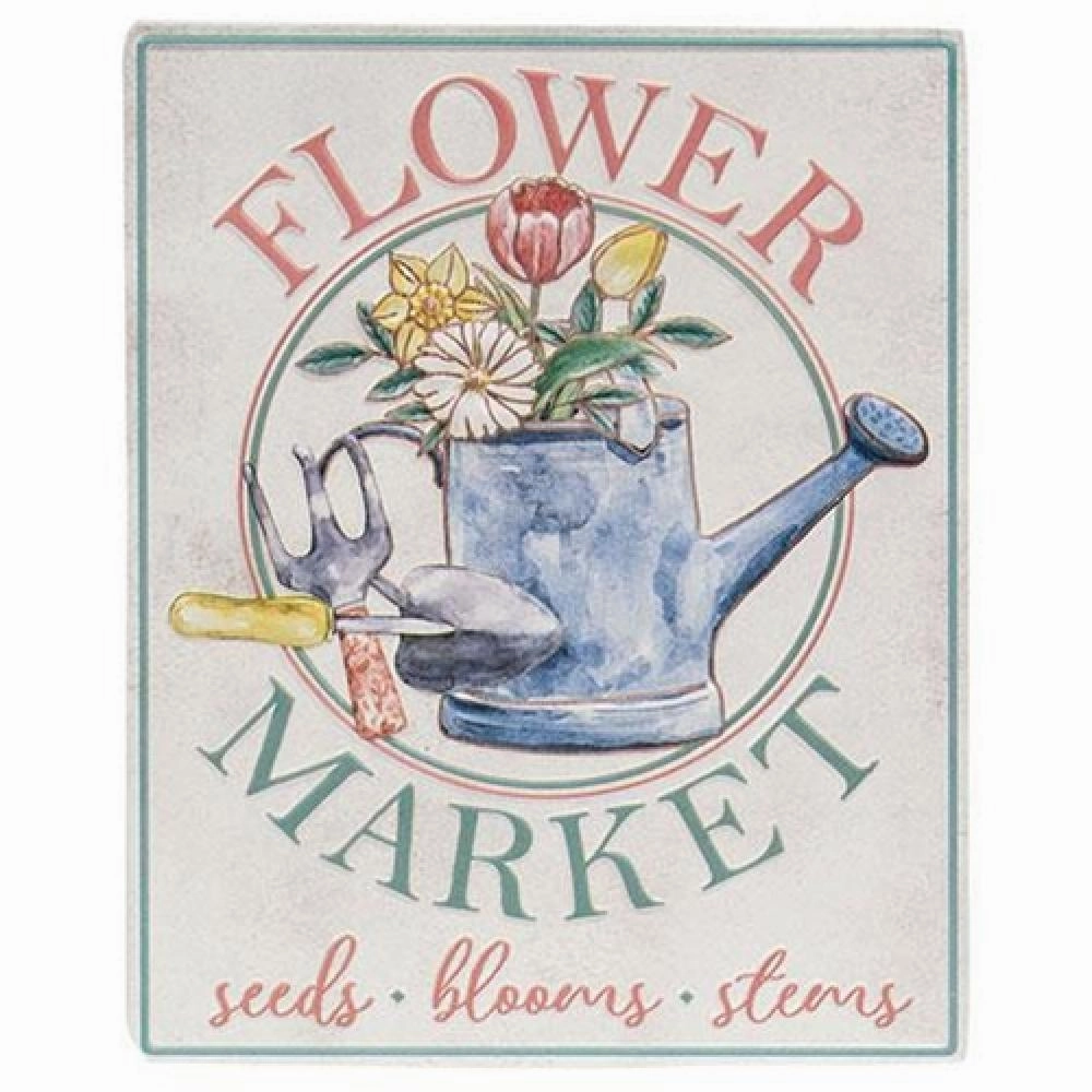 Flower Market Seeds Blooms Stems Metal Sign Decorative Accessories outlet price