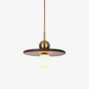Flying Saucer Walnut Pendant Lamp Stylish Bedroom Lighting ideas