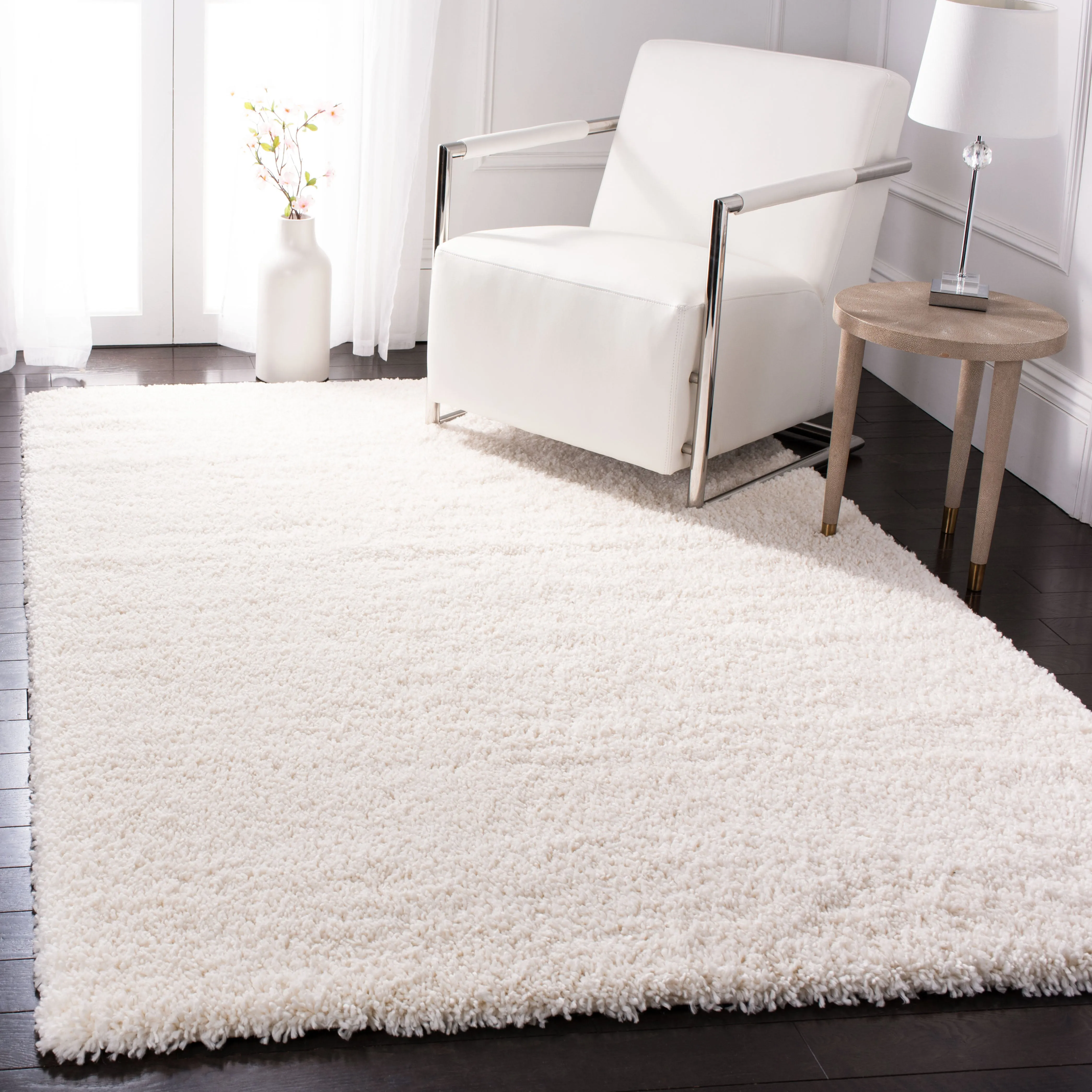 Fontana Shag  Area Rug, Ivory Flokati Style Non-Shedding Area Rugs holiday deals