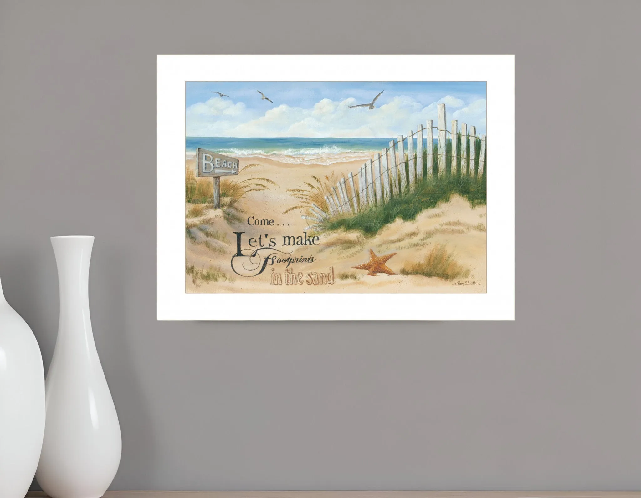 Footprint 1 White Framed Print Wall Art Cheap Wall Mirrors & Decor
