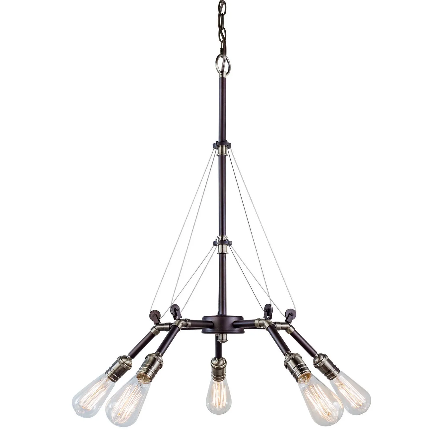 Forte 7063-05-32 Chandelier Light - Antique Bronze Chandeliers Lighting value pack