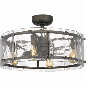 Fortress Four Light Fandelier Mottled Silver Fandeliers FANS on sale now