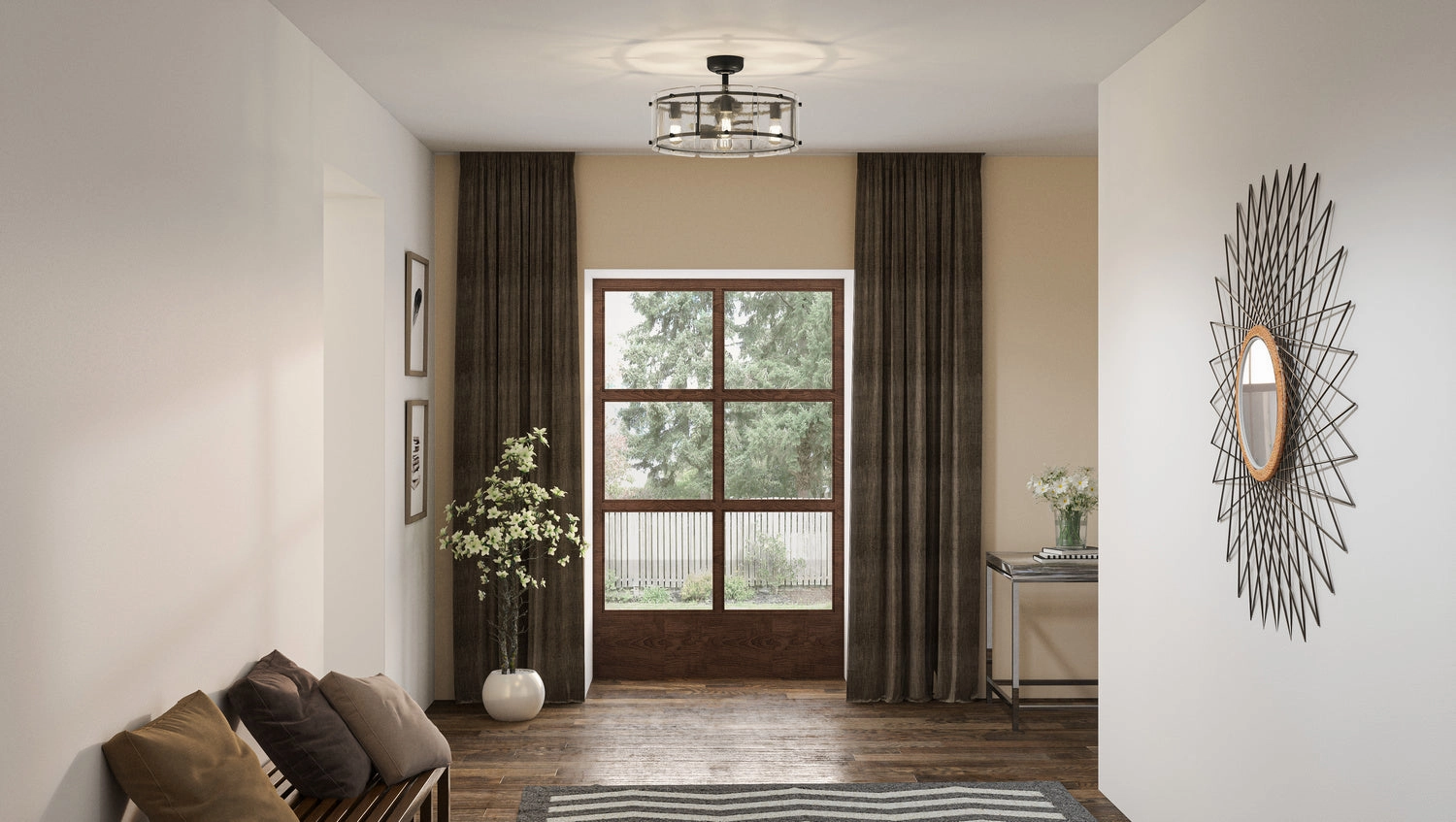 Fortress Four Light Fandelier Mottled Silver Fandeliers at discount prices