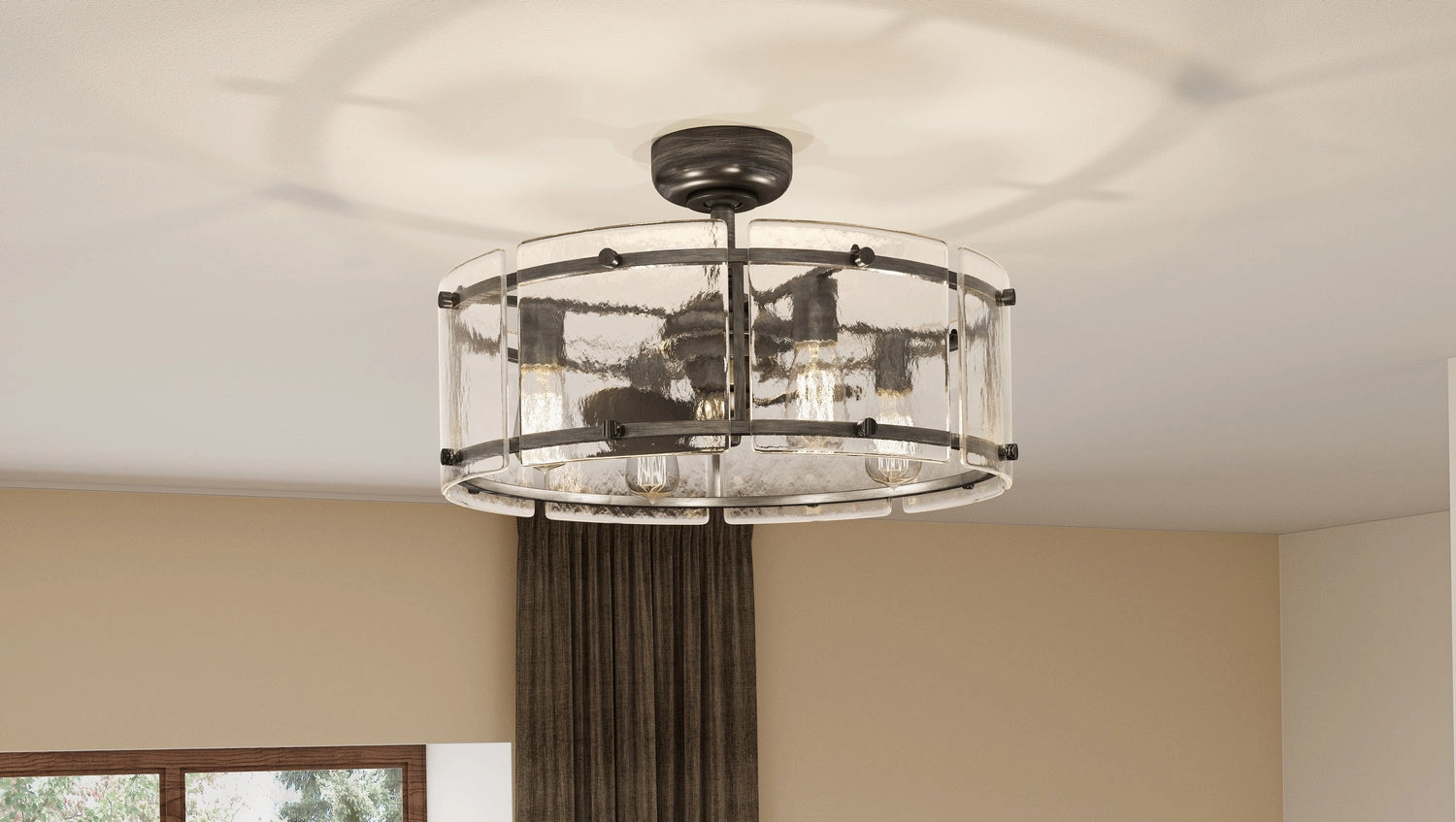 Fortress Four Light Fandelier Mottled Silver Fandeliers at discount prices