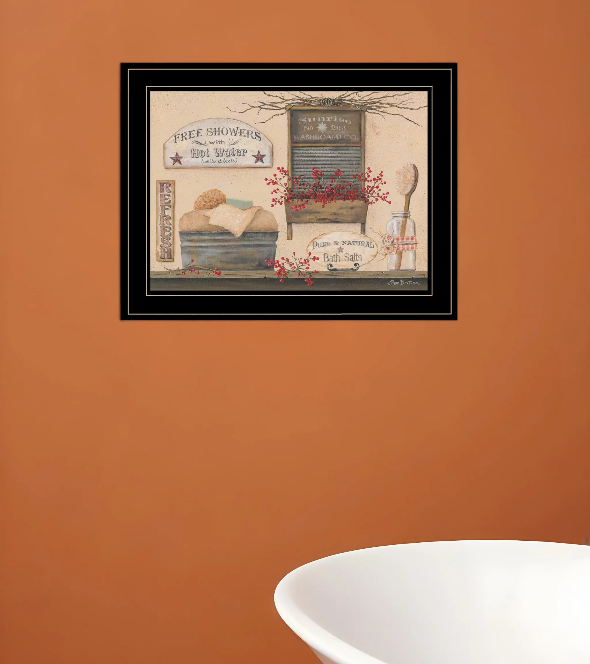 Free Showers 3 Black Framed Print Bathroom Wall Art Wall Decor online discounts