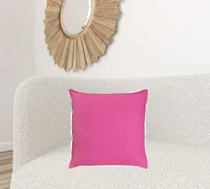 Fuchsia Solid Color Flange Edge Throw Pillow Throw Pillows value buys