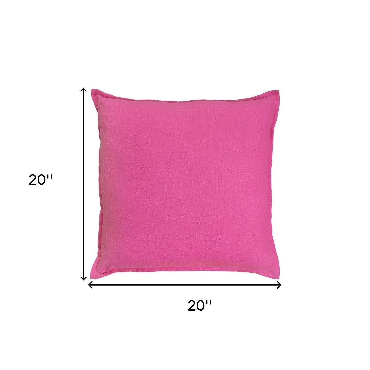Fuchsia Solid Color Flange Edge Throw Pillow
