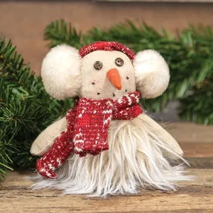 Furry Snowman w/Scarf & Earmuffs Sitter Budget Holiday Home Finds