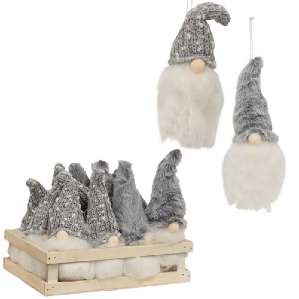 Fuzzy Gray Gnome Ornament 2 Asstd. Decorative Accessories home deals