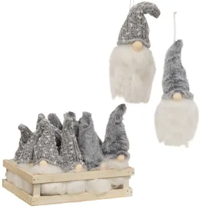 Fuzzy Gray Gnome Ornament 2 Asstd. Decorative Accessories home deals