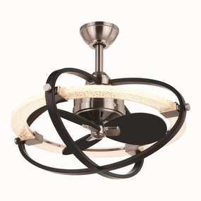 Galileo 22"Ceiling Fan Satin Nickel and Black Fandeliers FANS on sale now