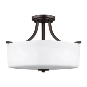 Generation Lighting. Three Light Semi-Flush Mount Cheap Low Ceiling Lighting