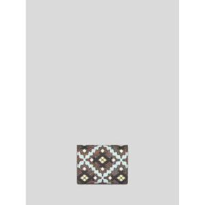 Geometric Print Paisley Card Holder