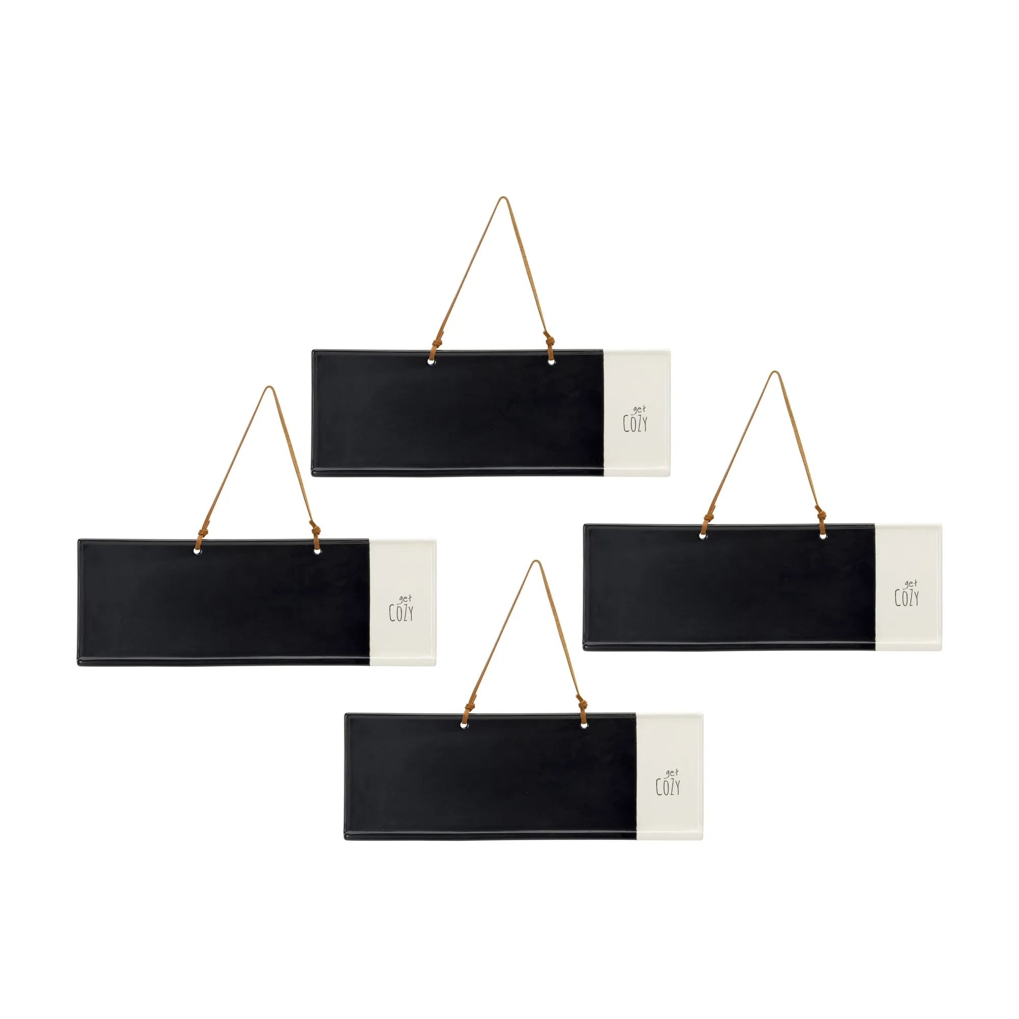 Get Cozy Memo/Chalkboard     (Set of 4) 14.25" x 5"H Stoneware Decorative Accessories trending offers